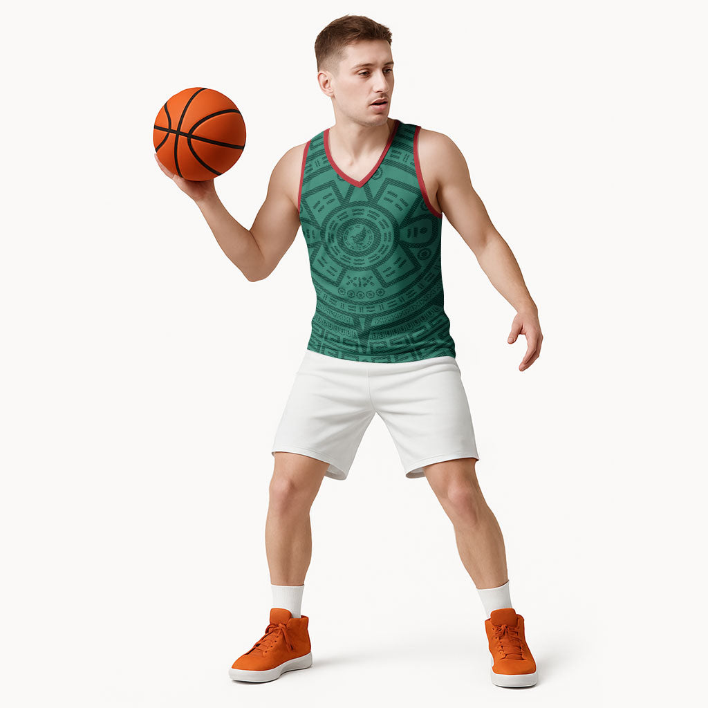 El Tri Mexico World Football 2026 Basketball Jersey Simple Calendario Azteca-inspired