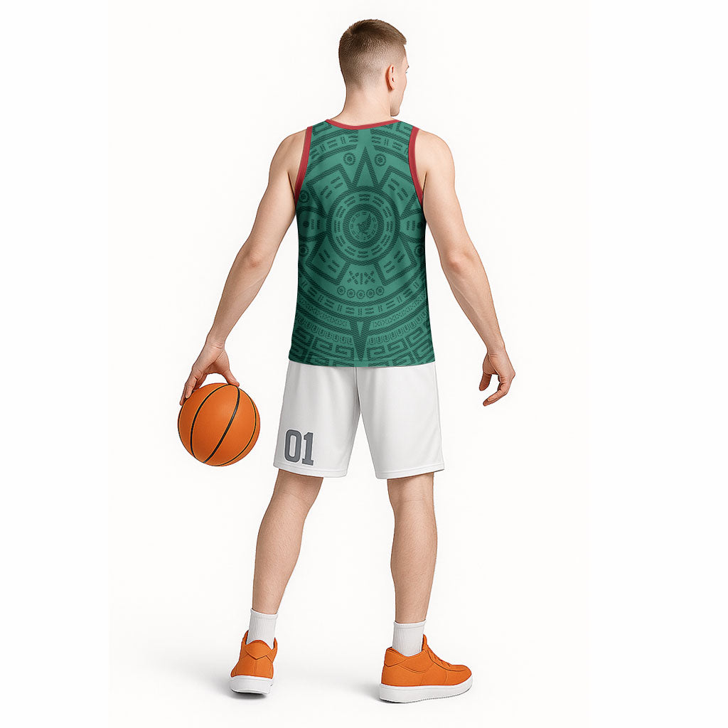 El Tri Mexico World Football 2026 Basketball Jersey Simple Calendario Azteca-inspired