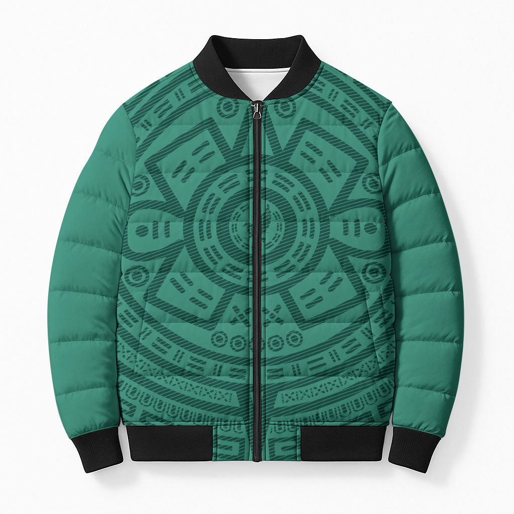 El Tri Mexico World Football 2026 Bomber Puffer Jacket Simple Calendario Azteca-inspired