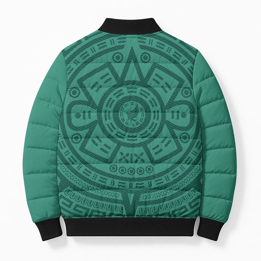 El Tri Mexico World Football 2026 Bomber Puffer Jacket Simple Calendario Azteca-inspired