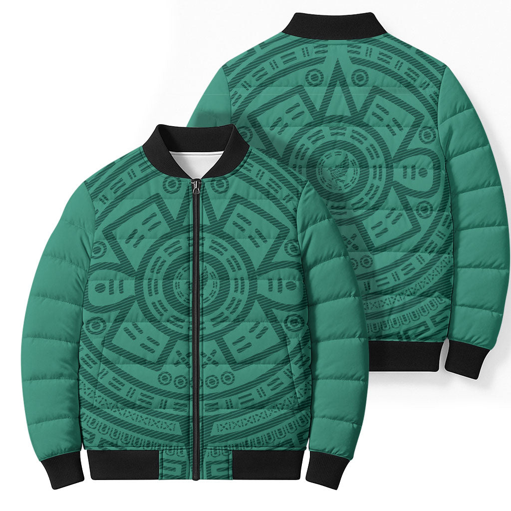El Tri Mexico World Football 2026 Bomber Puffer Jacket Simple Calendario Azteca-inspired