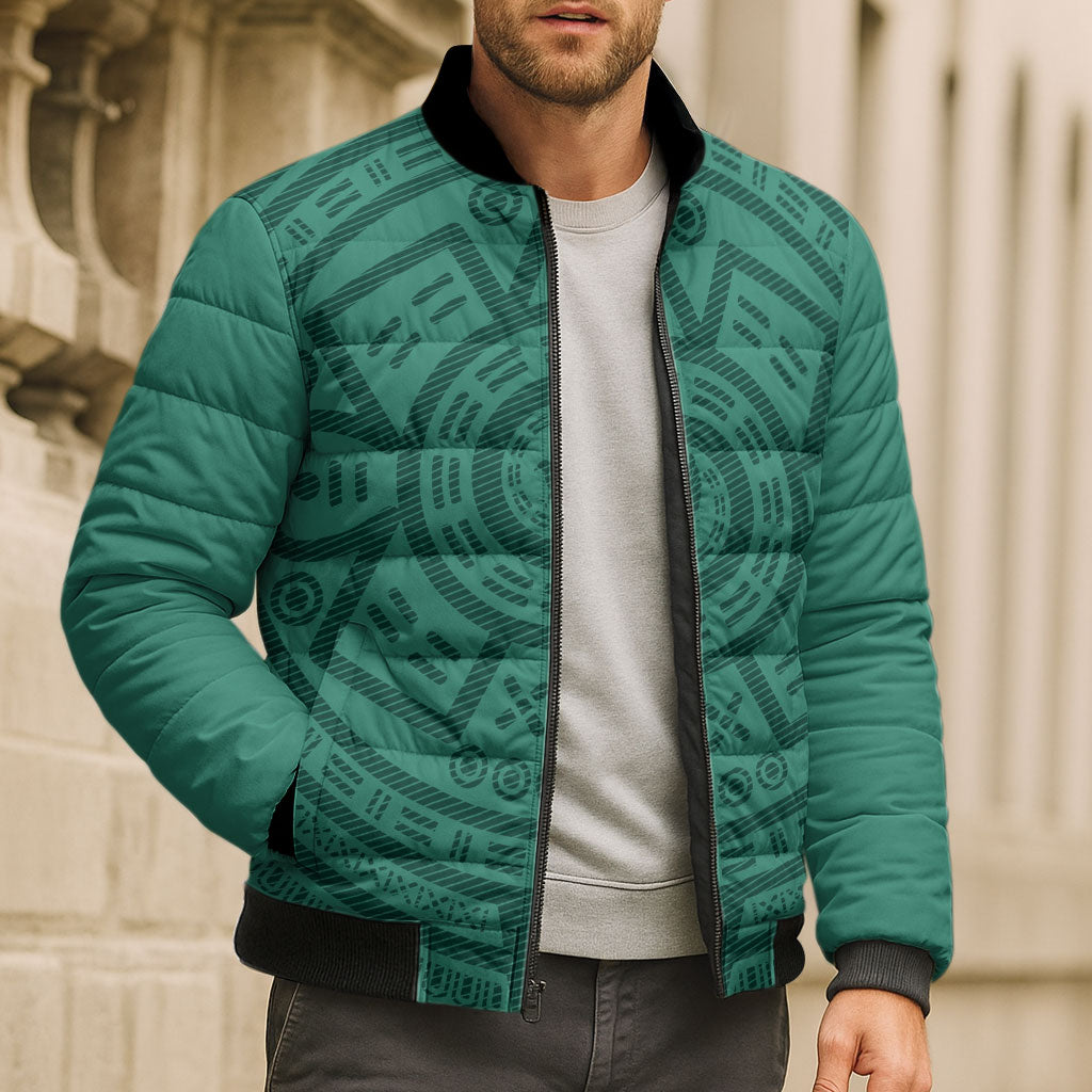 El Tri Mexico World Football 2026 Bomber Puffer Jacket Simple Calendario Azteca-inspired