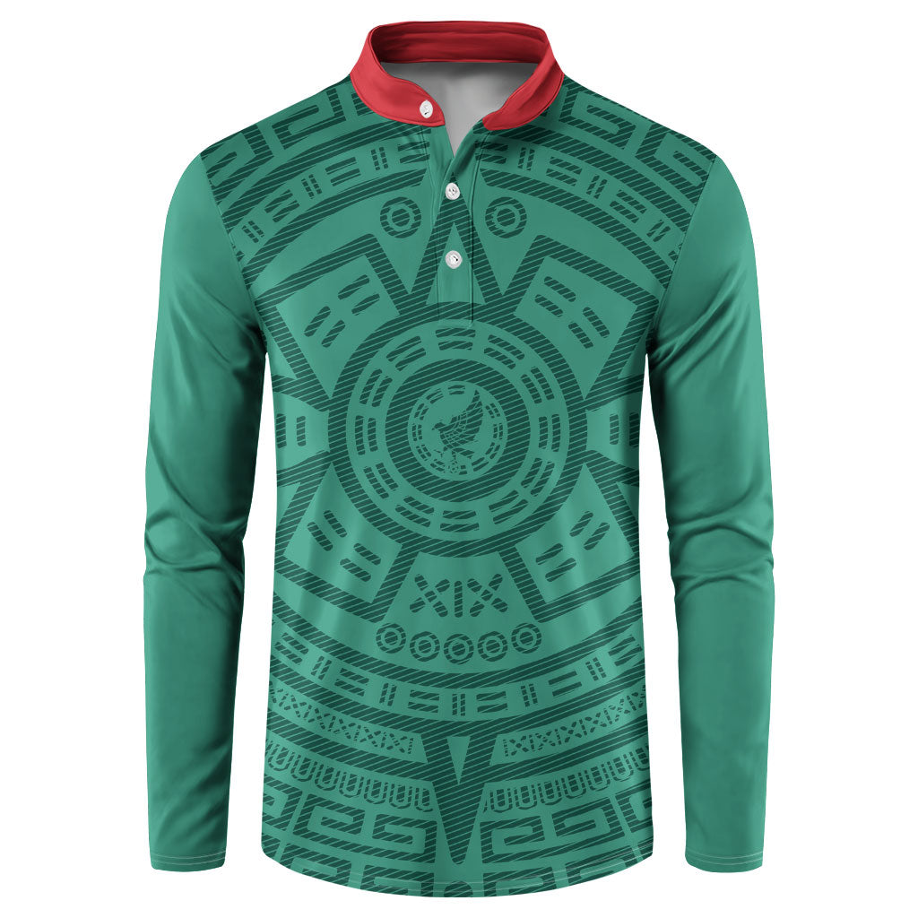 El Tri Mexico World Football 2026 Button Sweatshirt Simple Calendario Azteca-inspired