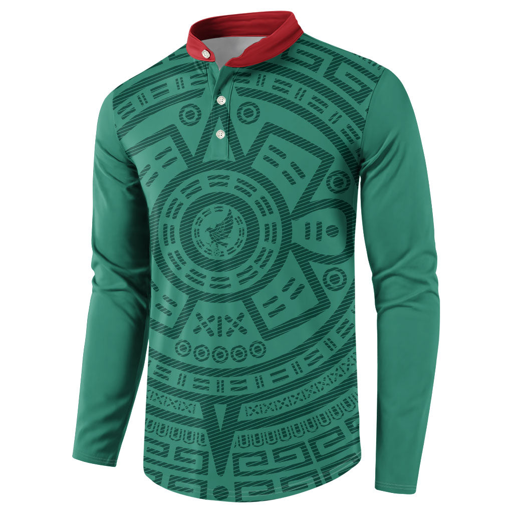 El Tri Mexico World Football 2026 Button Sweatshirt Simple Calendario Azteca-inspired
