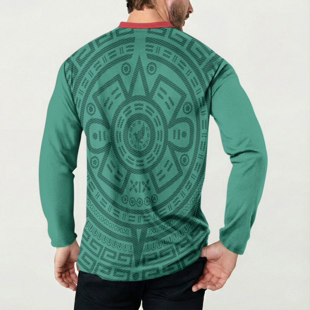 El Tri Mexico World Football 2026 Button Sweatshirt Simple Calendario Azteca-inspired