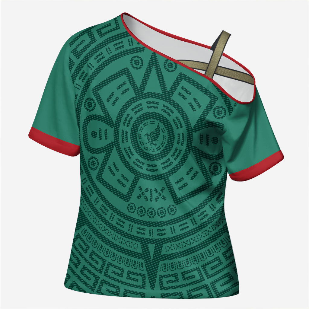 El Tri Mexico World Football 2026 Cross Shoulder Shirt Simple Calendario Azteca-inspired