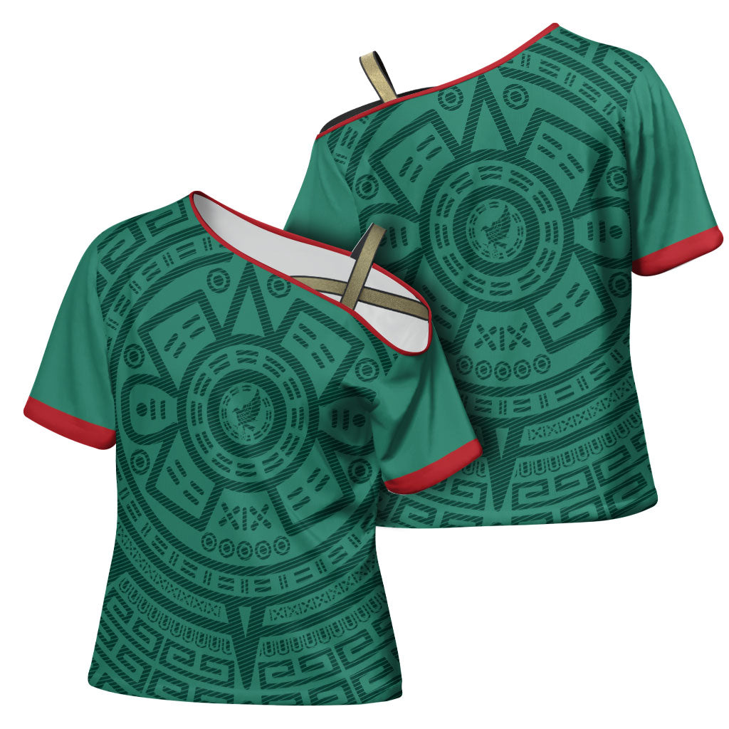 El Tri Mexico World Football 2026 Cross Shoulder Shirt Simple Calendario Azteca-inspired