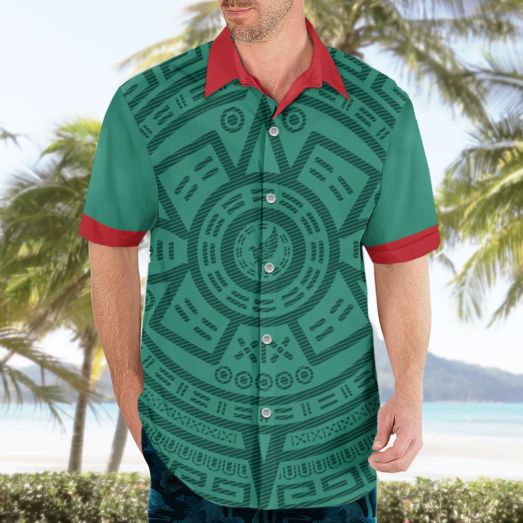 El Tri Mexico World Football 2026 Hawaiian Shirt Simple Calendario Azteca-inspired