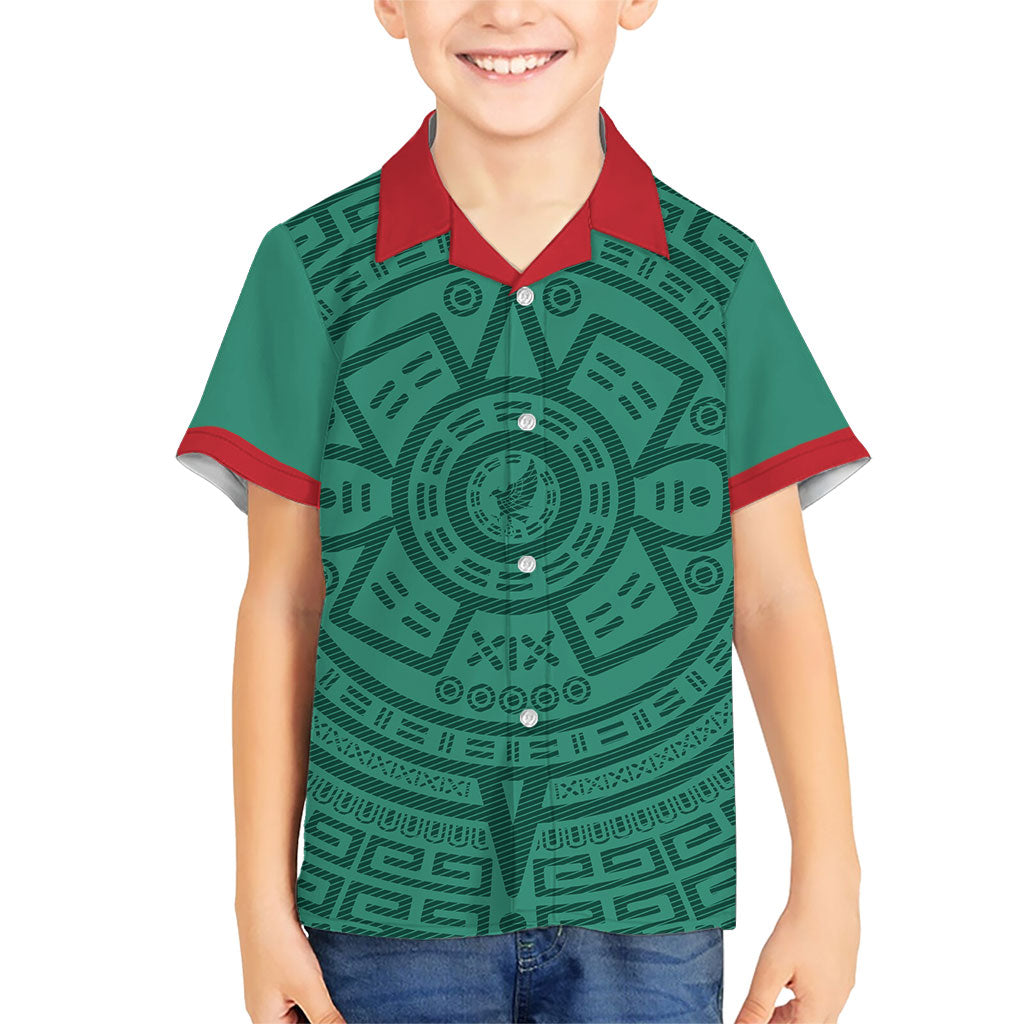 El Tri Mexico World Football 2026 Hawaiian Shirt Simple Calendario Azteca-inspired