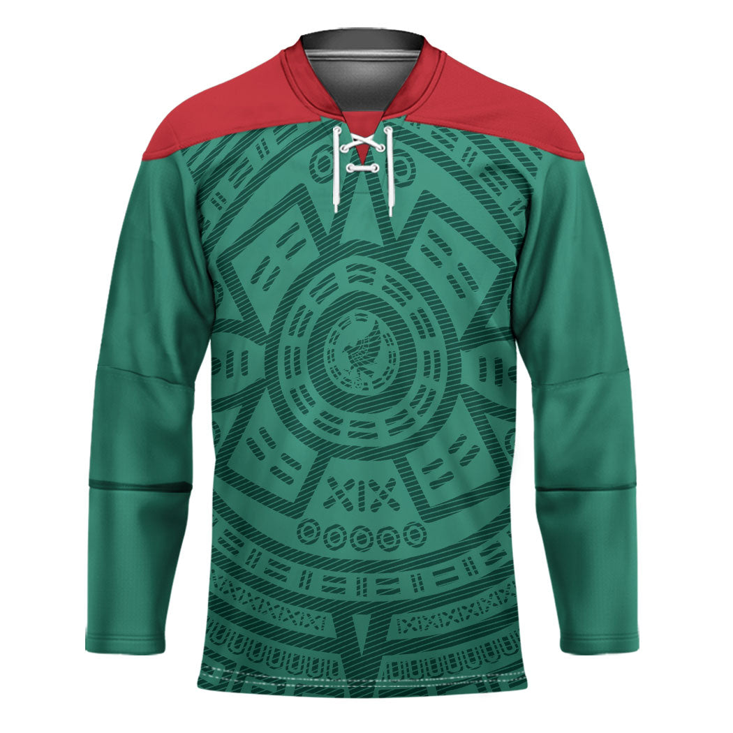 El Tri Mexico World Football 2026 Hockey Jersey Simple Calendario Azteca-inspired