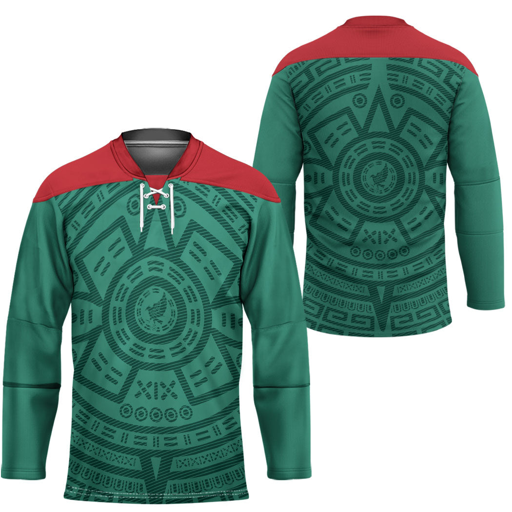 El Tri Mexico World Football 2026 Hockey Jersey Simple Calendario Azteca-inspired