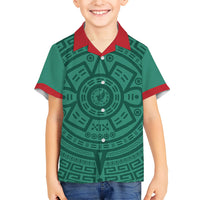 El Tri Mexico World Football 2026 Kid Hawaiian Shirt Simple Calendario Azteca-inspired