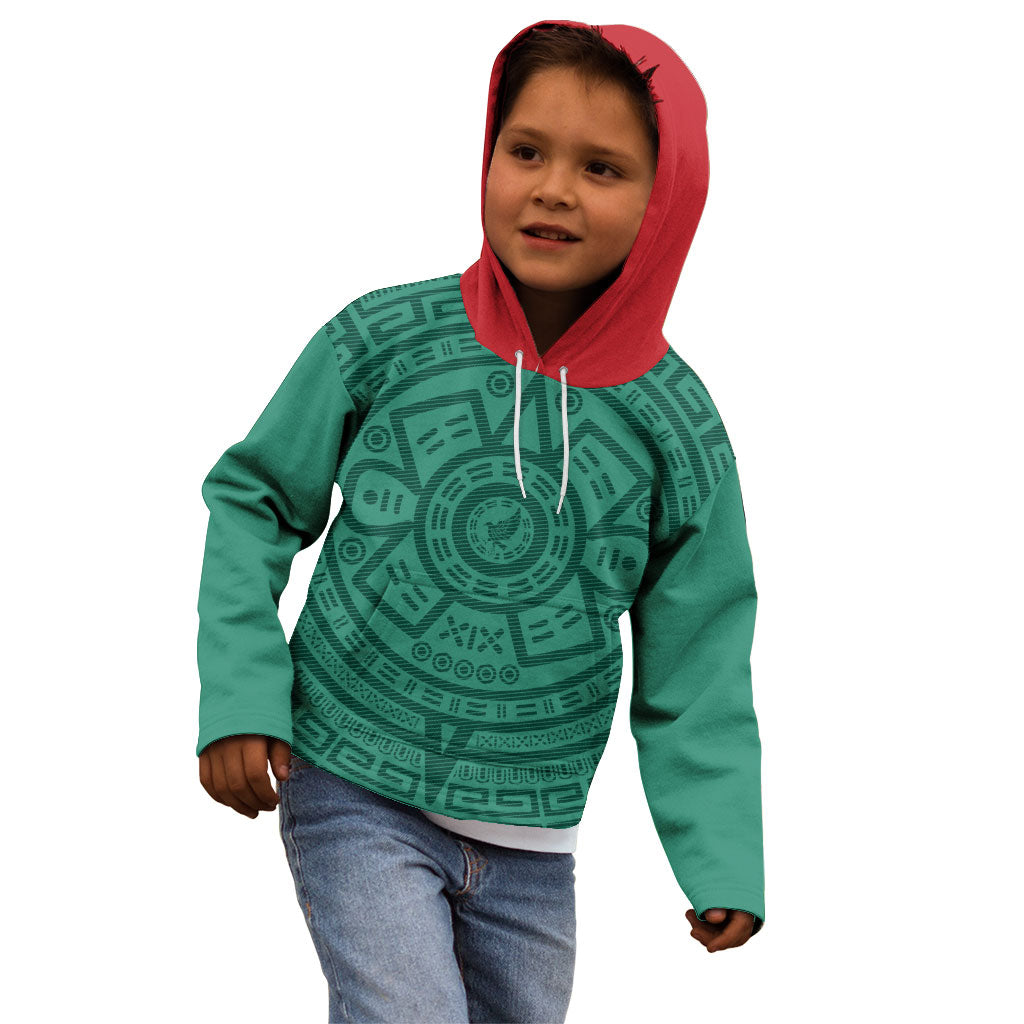 El Tri Mexico World Football 2026 Kid Hoodie Simple Calendario Azteca-inspired