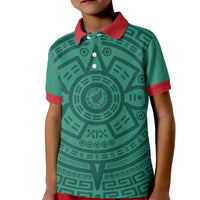El Tri Mexico World Football 2026 Kid Polo Shirt Simple Calendario Azteca-inspired