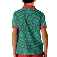 El Tri Mexico World Football 2026 Kid Polo Shirt Simple Calendario Azteca-inspired