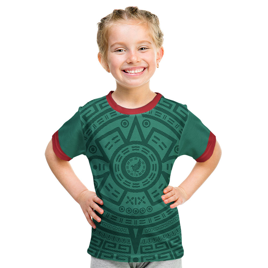 El Tri Mexico World Football 2026 Kid T Shirt Simple Calendario Azteca-inspired