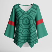 El Tri Mexico World Football 2026 Kimono Sleeve Blouse Simple Calendario Azteca-inspired