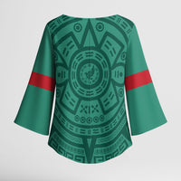 El Tri Mexico World Football 2026 Kimono Sleeve Blouse Simple Calendario Azteca-inspired