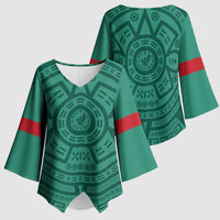 El Tri Mexico World Football 2026 Kimono Sleeve Blouse Simple Calendario Azteca-inspired