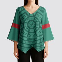 El Tri Mexico World Football 2026 Kimono Sleeve Blouse Simple Calendario Azteca-inspired