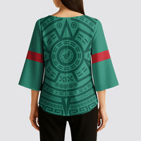 El Tri Mexico World Football 2026 Kimono Sleeve Blouse Simple Calendario Azteca-inspired