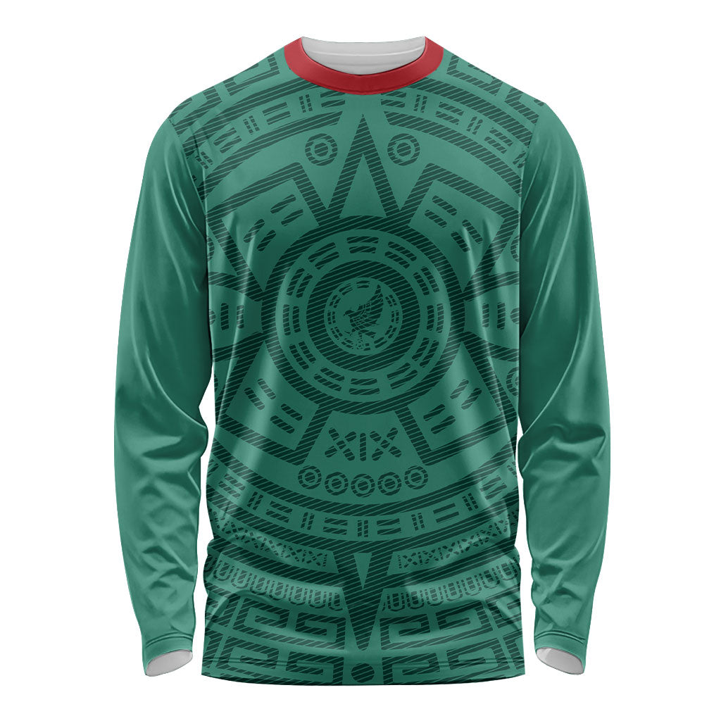 El Tri Mexico World Football 2026 Long Sleeve Shirt Simple Calendario Azteca-inspired