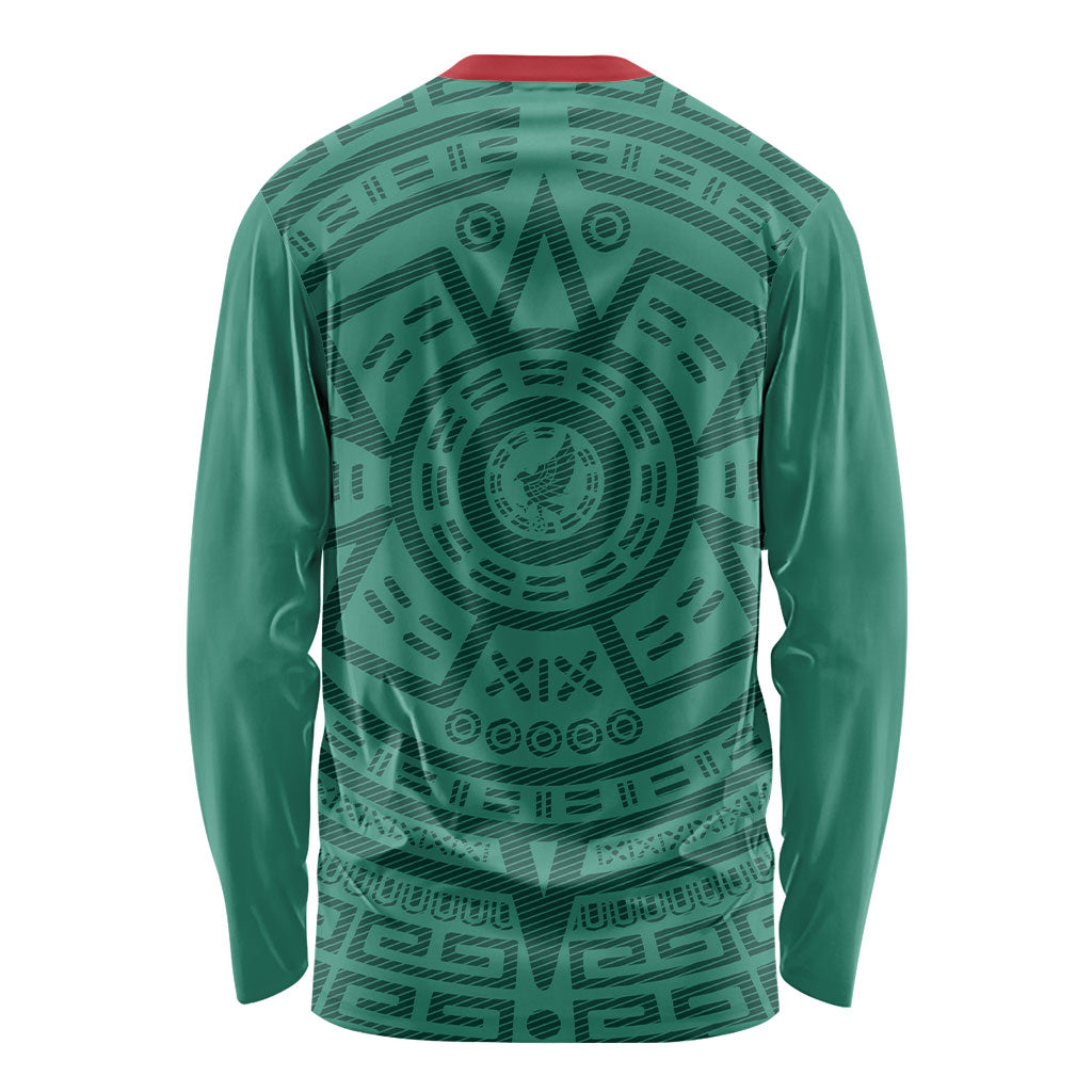 El Tri Mexico World Football 2026 Long Sleeve Shirt Simple Calendario Azteca-inspired