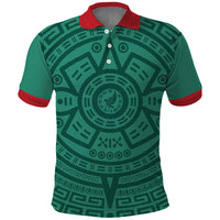El Tri Mexico World Football 2026 Polo Shirt Simple Calendario Azteca-inspired