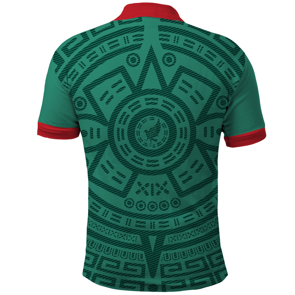 El Tri Mexico World Football 2026 Polo Shirt Simple Calendario Azteca-inspired
