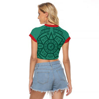 El Tri Mexico World Football 2026 Raglan Cropped T Shirt Simple Calendario Azteca-inspired