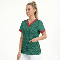 El Tri Mexico World Football 2026 Scrub Top Simple Calendario Azteca-inspired