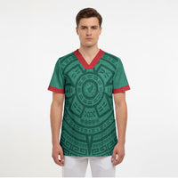 El Tri Mexico World Football 2026 Scrub Top Simple Calendario Azteca-inspired