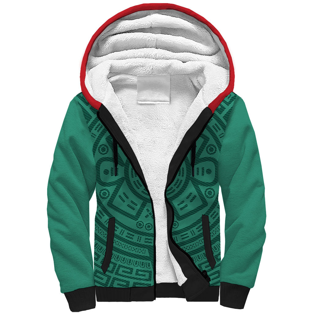 El Tri Mexico World Football 2026 Sherpa Hoodie Simple Calendario Azteca-inspired