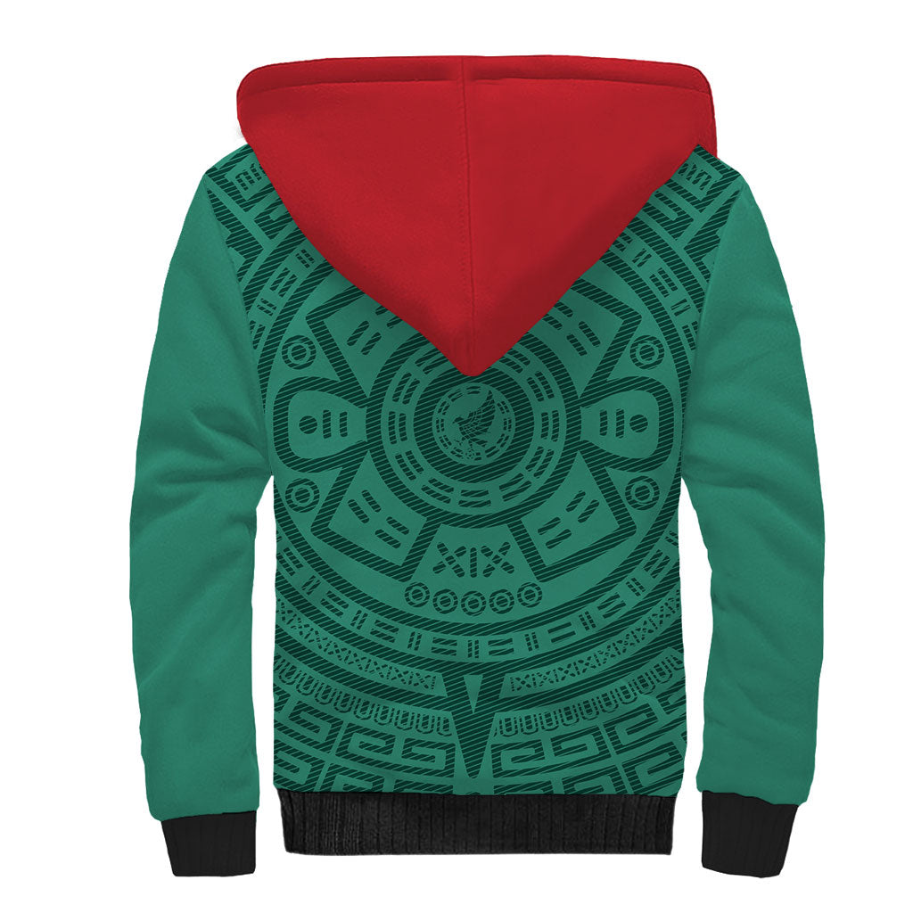 El Tri Mexico World Football 2026 Sherpa Hoodie Simple Calendario Azteca-inspired