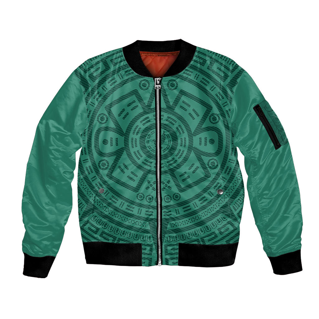 El Tri Mexico World Football 2026 Sleeve Zip Bomber Jacket Simple Calendario Azteca-inspired