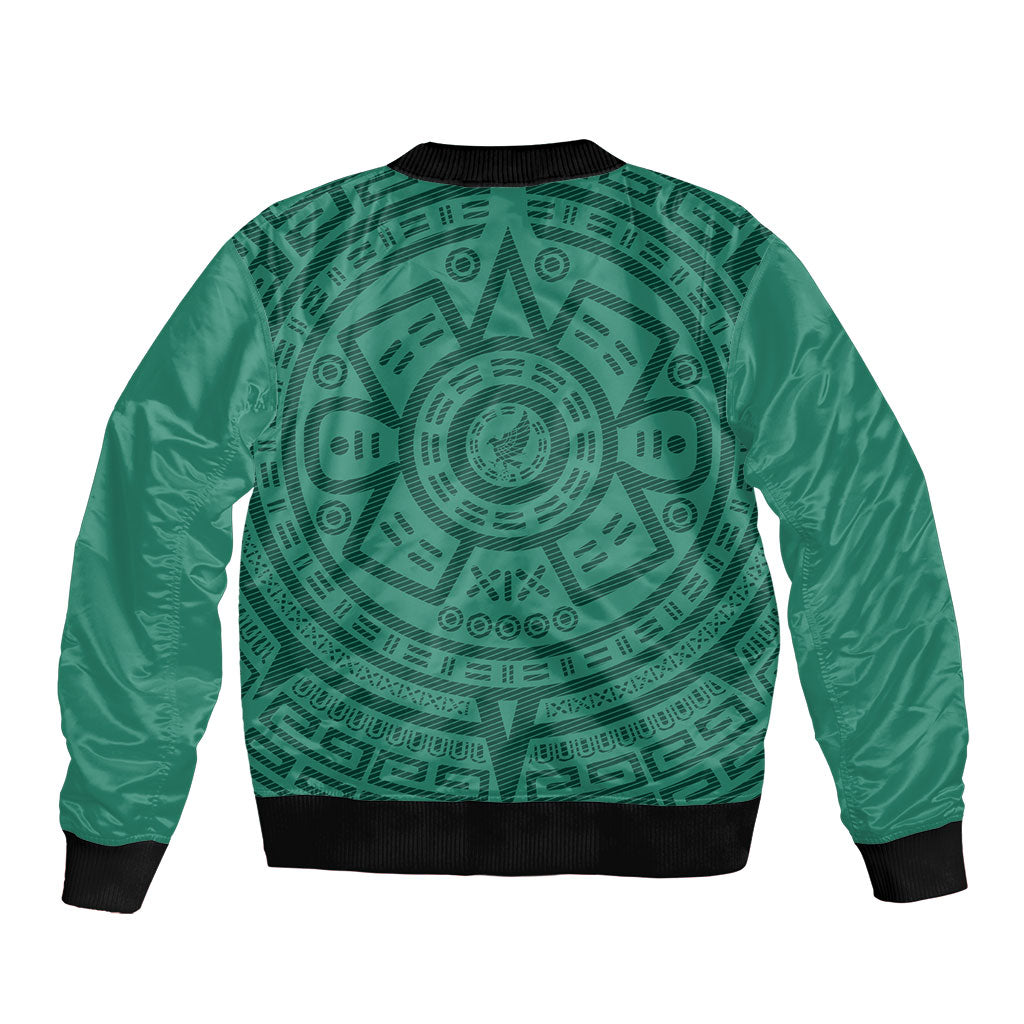 El Tri Mexico World Football 2026 Sleeve Zip Bomber Jacket Simple Calendario Azteca-inspired