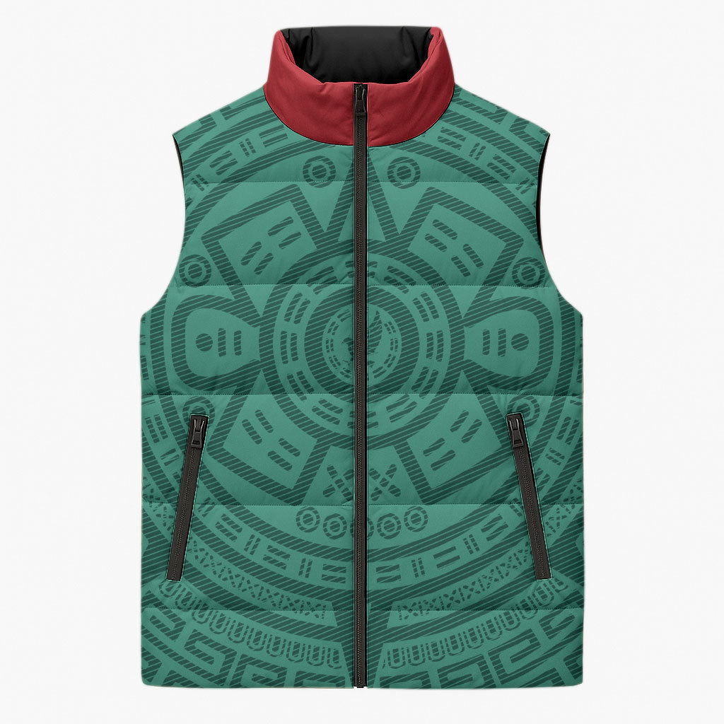 El Tri Mexico World Football 2026 Sleeveless Puffer Jacket Simple Calendario Azteca-inspired