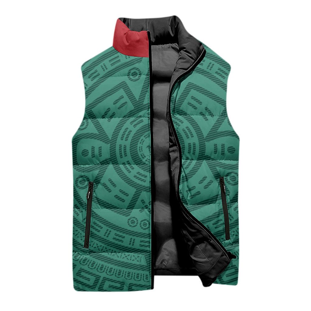 El Tri Mexico World Football 2026 Sleeveless Puffer Jacket Simple Calendario Azteca-inspired