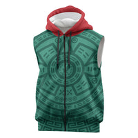 El Tri Mexico World Football 2026 Sleeveless Zip Hoodie Simple Calendario Azteca-inspired