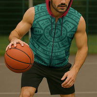 El Tri Mexico World Football 2026 Sleeveless Zip Hoodie Simple Calendario Azteca-inspired