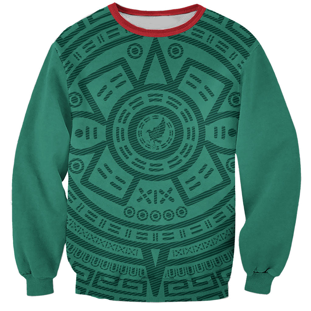 El Tri Mexico World Football 2026 Sweatshirt Simple Calendario Azteca-inspired