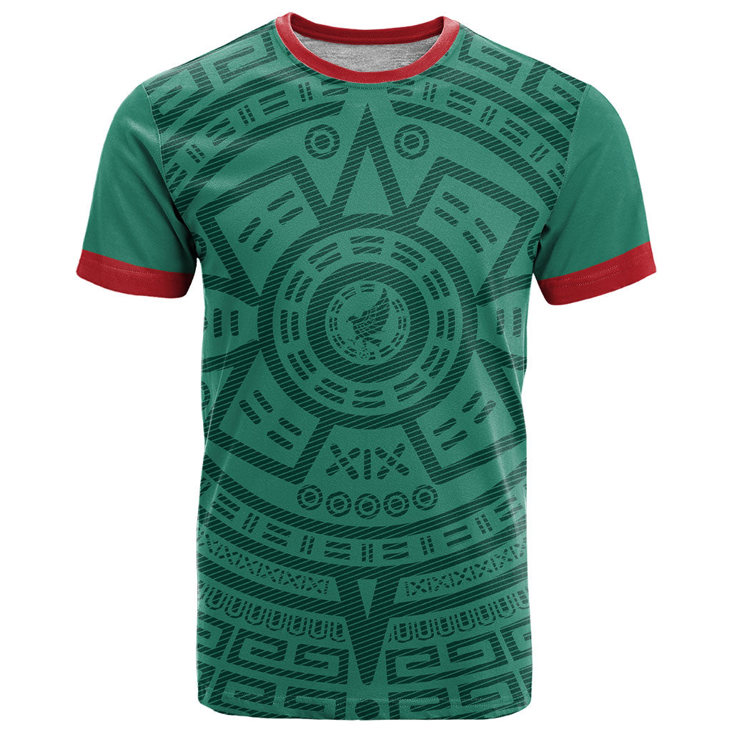 El Tri Mexico World Football 2026 T Shirt Simple Calendario Azteca-inspired