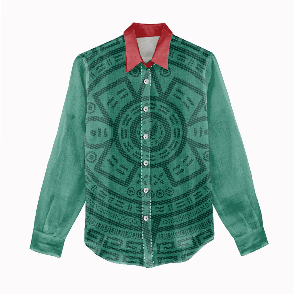 El Tri Mexico World Football 2026 Women Casual Shirt Simple Calendario Azteca-inspired