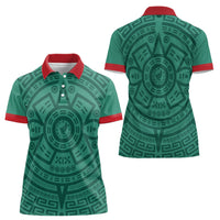 El Tri Mexico World Football 2026 Women Polo Shirt Simple Calendario Azteca-inspired