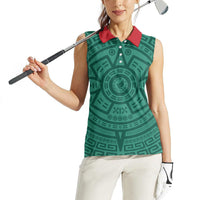 El Tri Mexico World Football 2026 Women Sleeveless Polo Shirt Simple Calendario Azteca-inspired