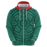 El Tri Mexico World Football 2026 Zip Hoodie Simple Calendario Azteca-inspired