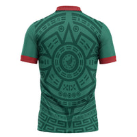 El Tri Mexico World Football 2026 Zipper Polo Shirt Simple Calendario Azteca-inspired