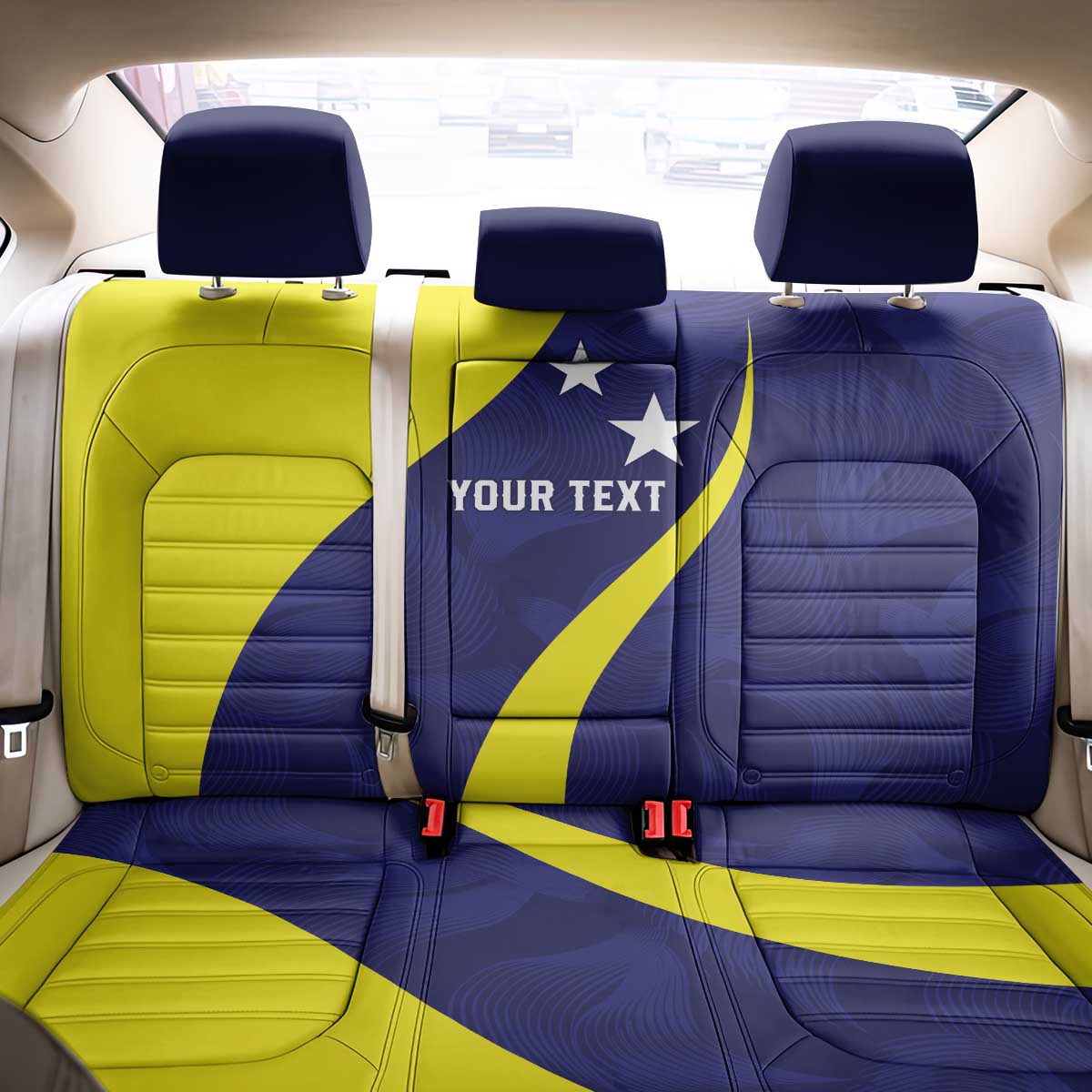 Felis dia di Bandera Curacao Personalized Back Car Seat Cover Curacao Flag Style - Wonder Print Shop