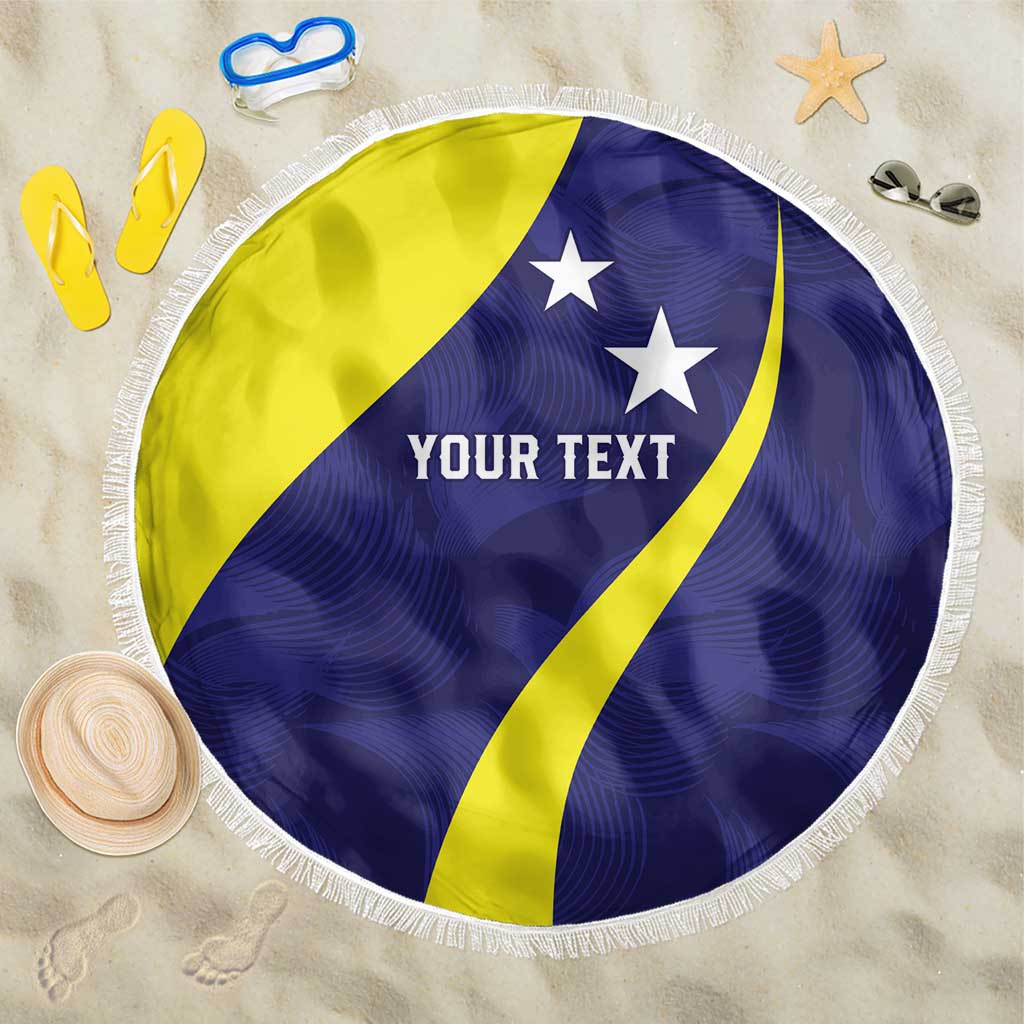 Felis dia di Bandera Curacao Personalized Beach Blanket Curacao Flag Style - Wonder Print Shop