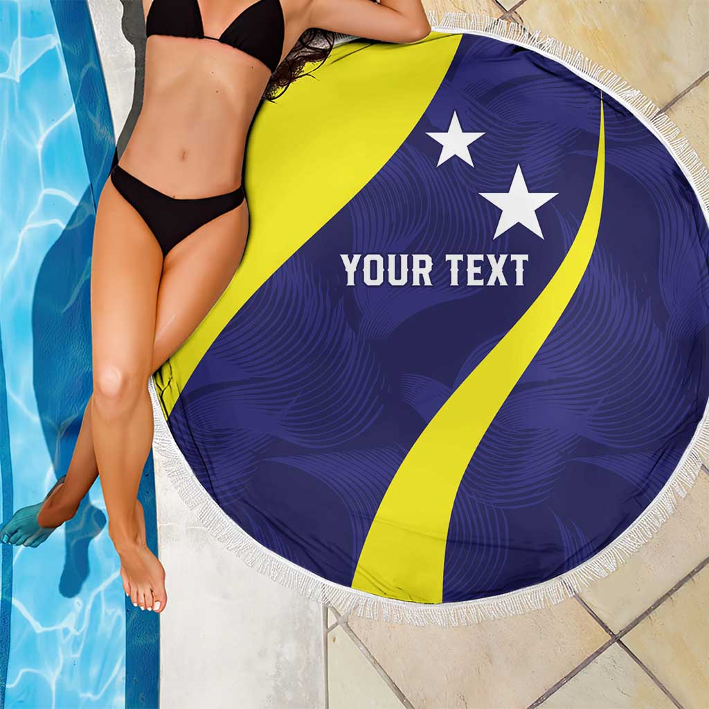 Felis dia di Bandera Curacao Personalized Beach Blanket Curacao Flag Style - Wonder Print Shop